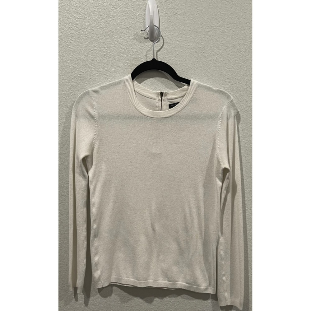 ZARA Antique White Long Sleeve Knit Sweatshirt - Picture 1 of 6